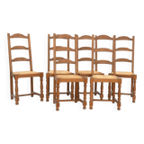 6 straw chairs