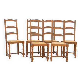 6 straw chairs