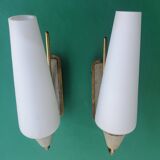 Paire d'appliques murales anciennes tulipes