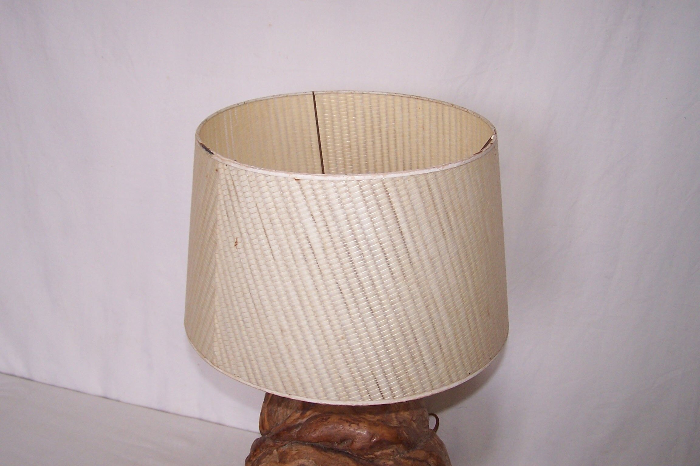 Sculptural lamp wood - marble - 60s