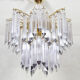 Mid century italian modern triedri murano glass venini chandelier