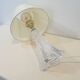 Vintage daum france 1960 crystal lamp base with pleated shade
