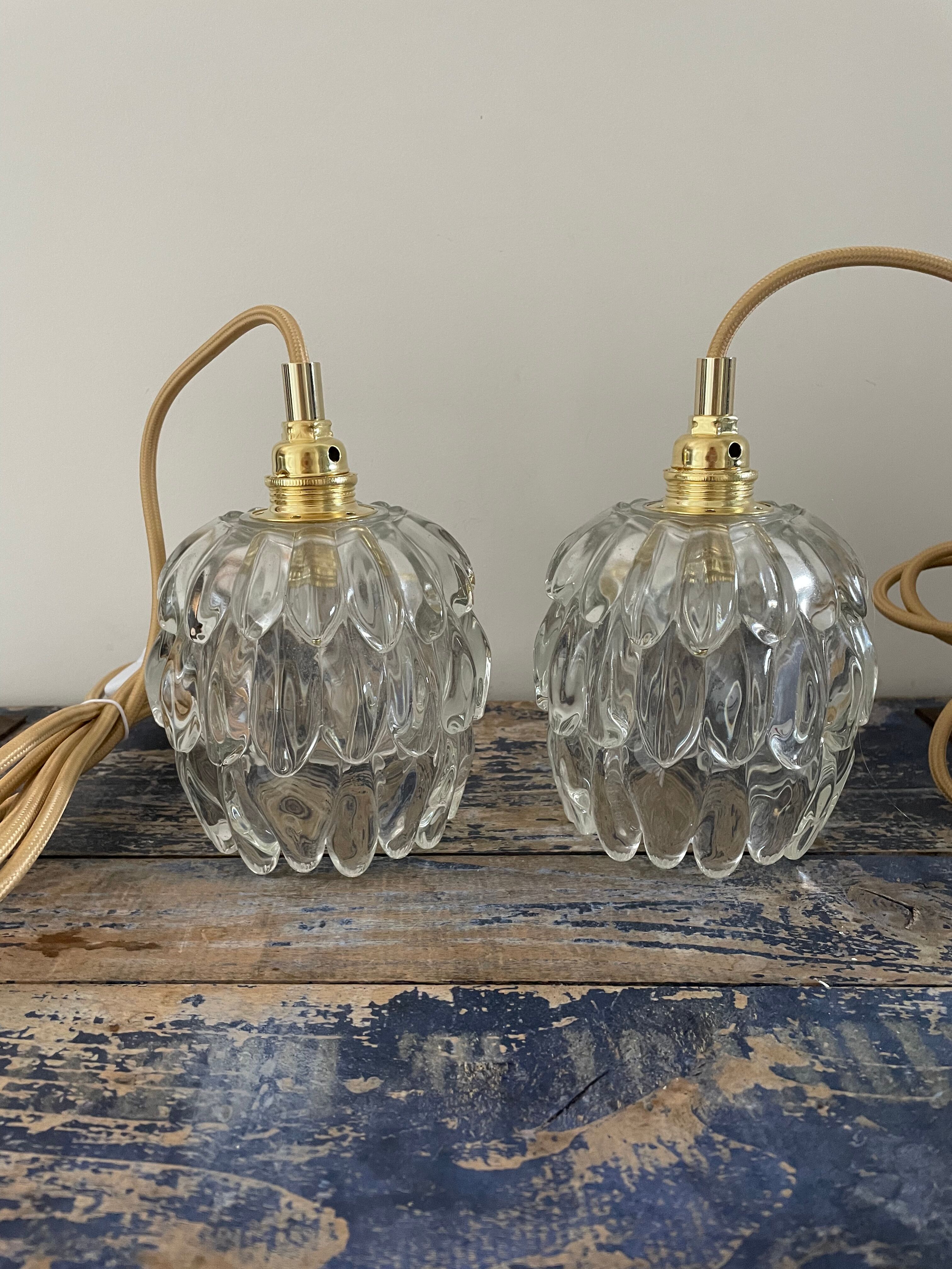 Set of two electrified portable lamps