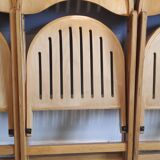 Chaises pliantes bois verni estampillées otk n°23
