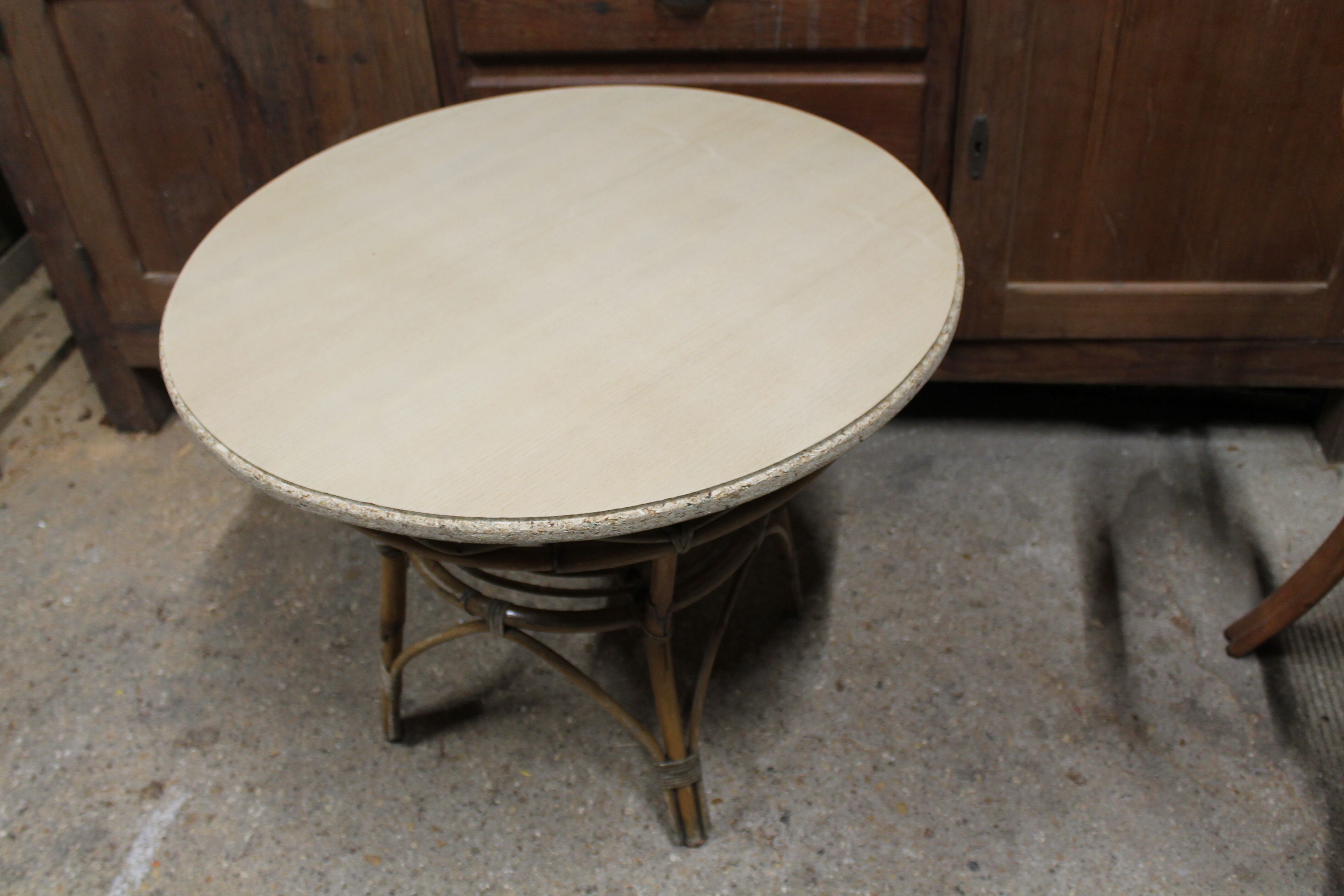 Roundtable in rattan