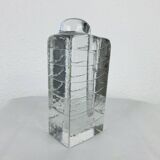 Glass block vase for Walther Glas 1960