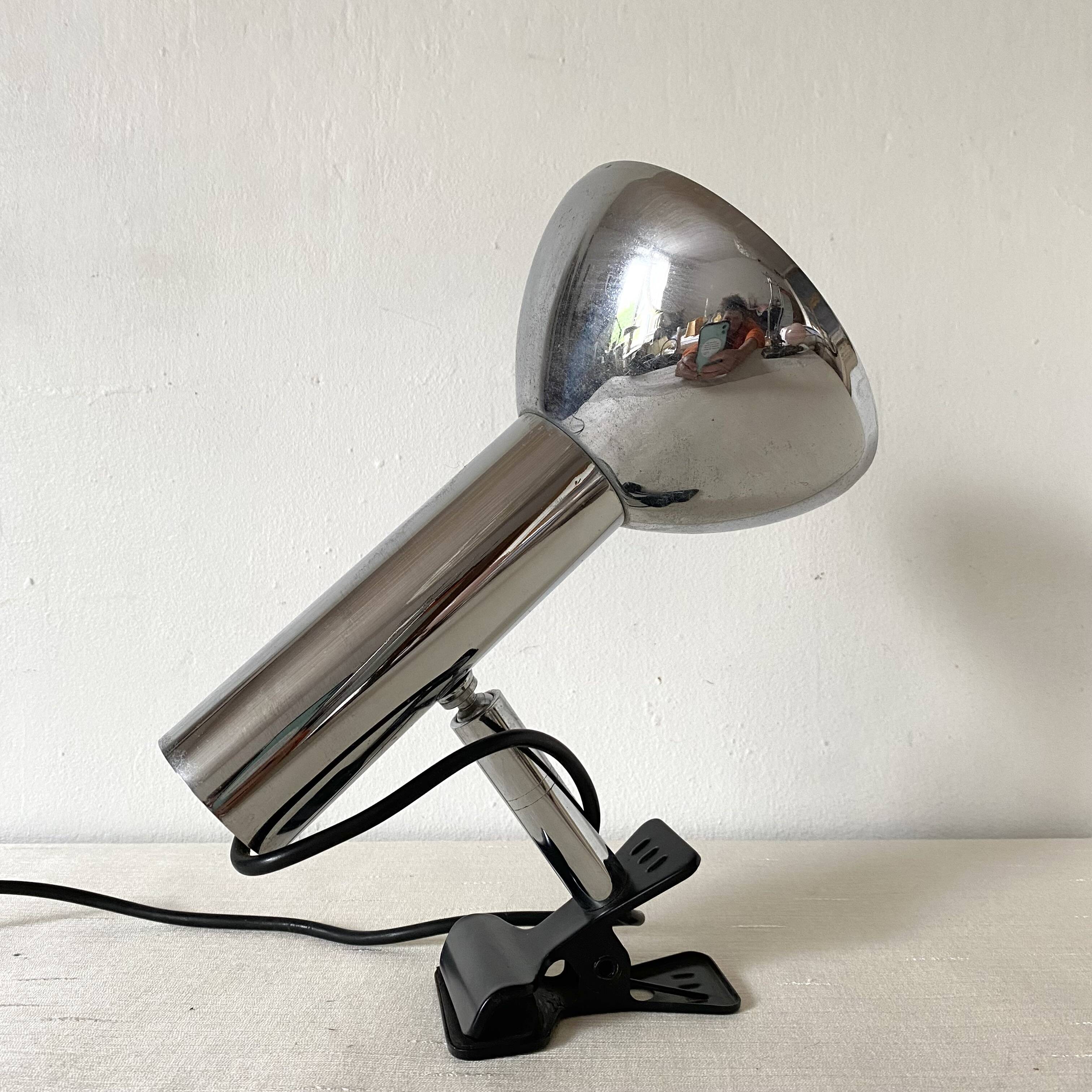 Adjustable chrome vintage clamp spotlight
