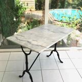 Marble and cast iron bistro table