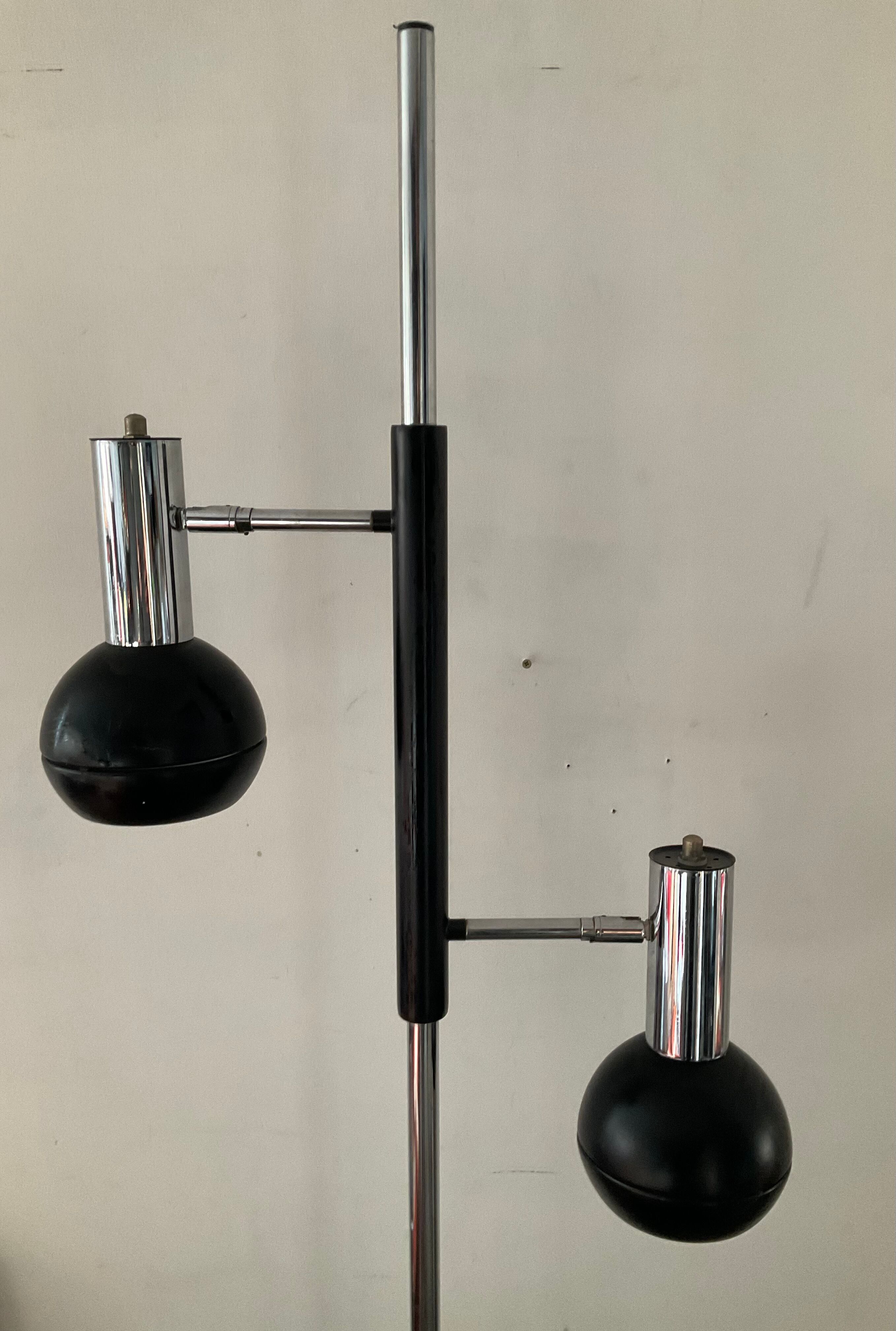 Lampadaire liseuse vintage 2 spots années 70