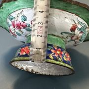 Pair of footed bowls in Canton enamel – China – floral decoration – F