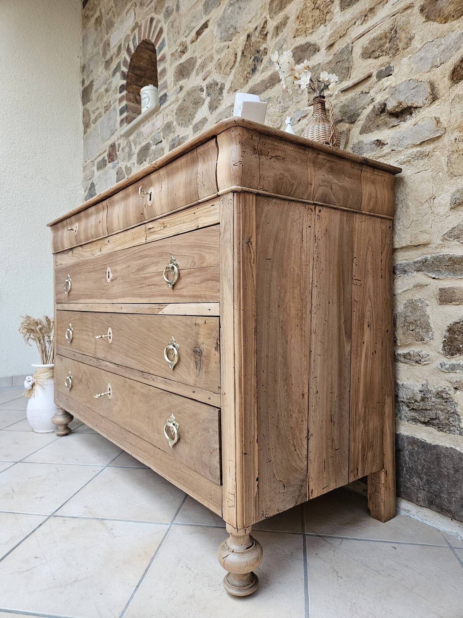 Antique walnut chest of drawers