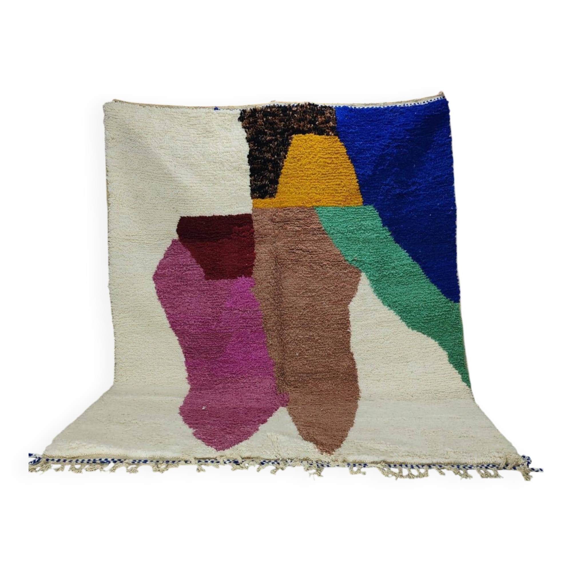 Vintage Boujaad Moroccan rug in wool, abstract Berber rug 290x230cm.
