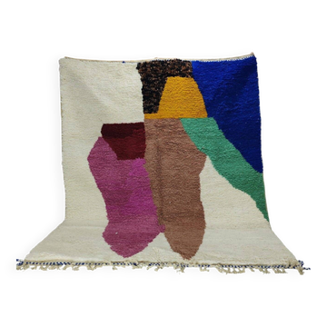 Tapis Boujaad marocain vintage en laine tapis berbère abstrait 290x230cm