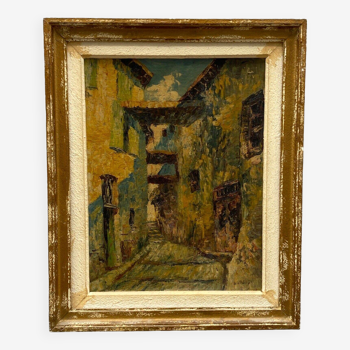 Oil on canvas by Borsodi Barsudi signature to identify street scene A4321