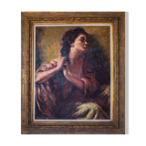 Senorita plaiting her hair - Rosendo González Carbonell (1910-1984)