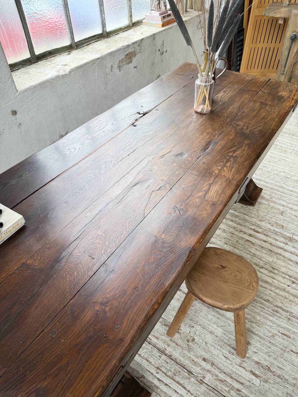 Table de monastère XXL en chêne, 19ème s.