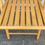 Chaise pliante en bois Mid Century avec siège à lattes