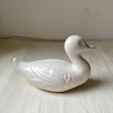 11 cm duck in vintage white earthenware