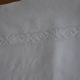 White linen tablecloth with embroidery 181cm/261cm