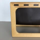 Danish oak wood magazine rack design made by Salin Møbler, 1970s
