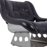 Metal and leather living room. 1970s