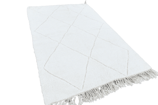 Large berber carpet blessed ouarain white diamonds 210x310cm