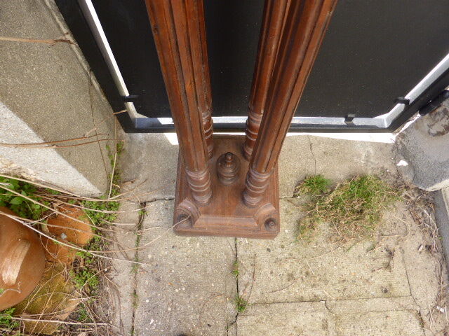 Old wooden saddle, 4 columns, chiseled,