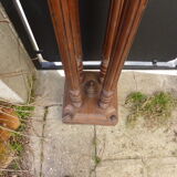 Old wooden saddle, 4 columns, chiseled,