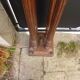 Old wooden saddle, 4 columns, chiseled,