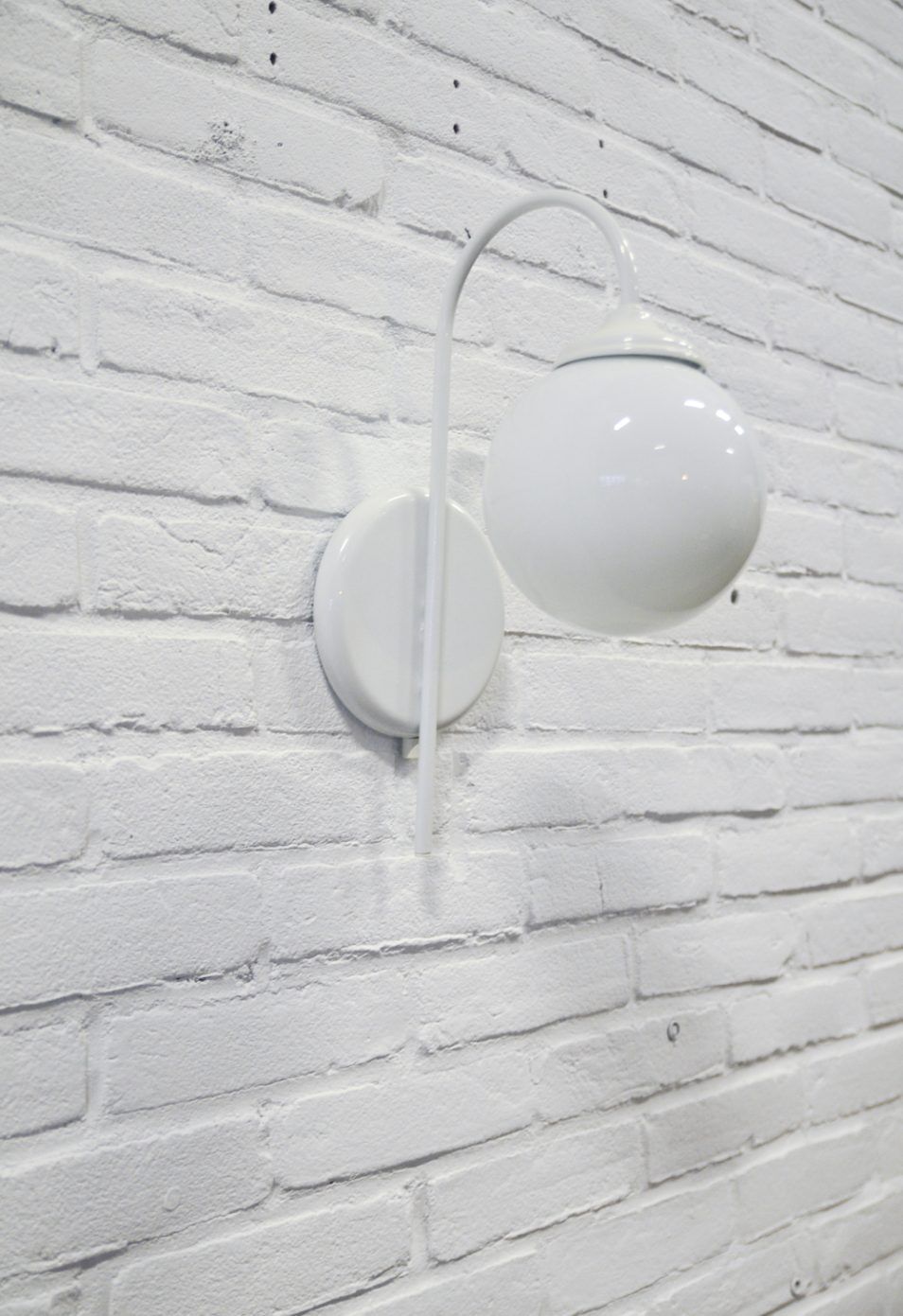 White vintage glass wall lamp