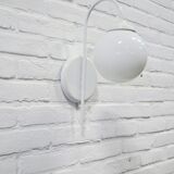 White vintage glass wall lamp