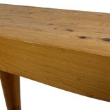 Vintage pinewood side table 60s handmade side table minimalist design