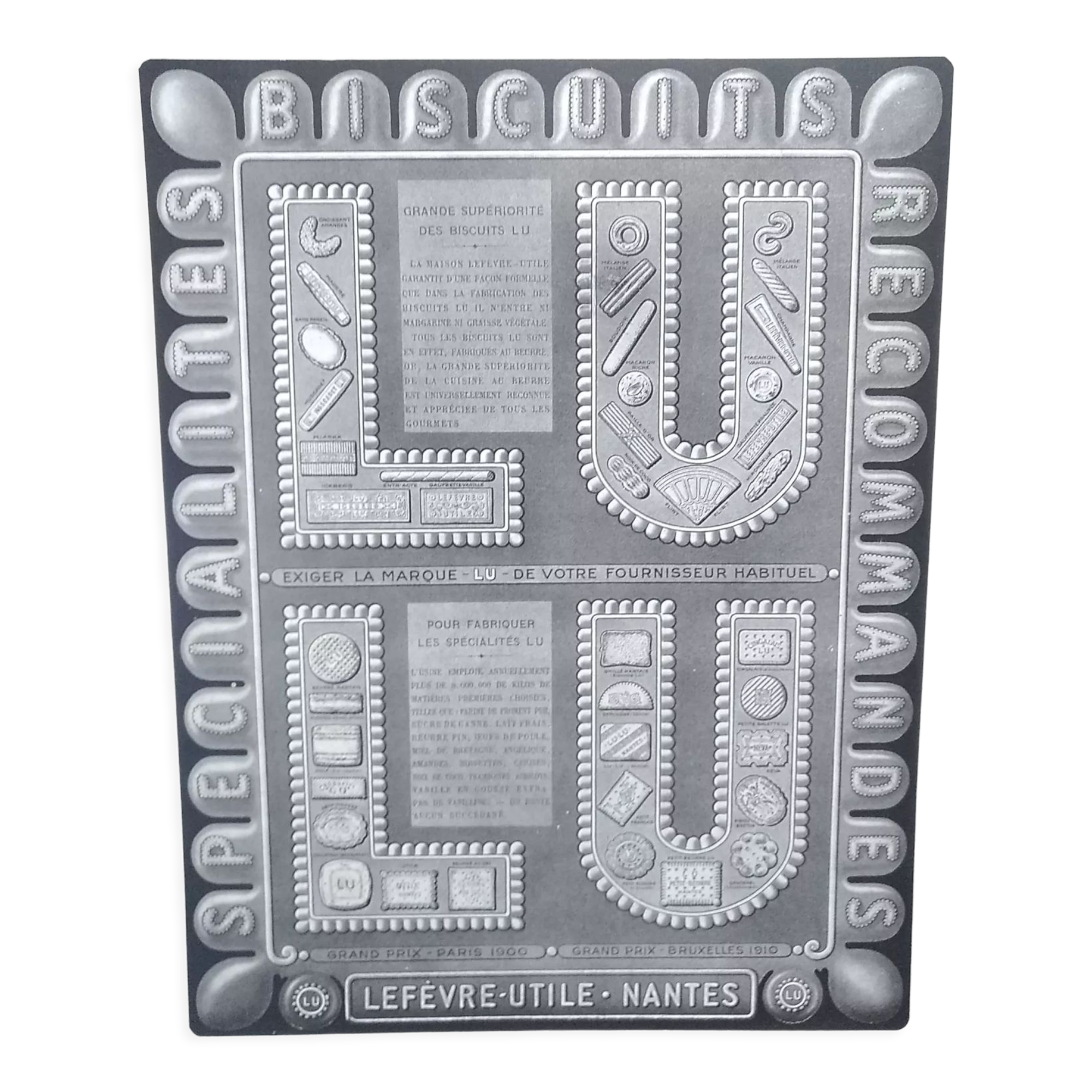 Lu Nantes advertisement with Mat hot lamination from period review 1931