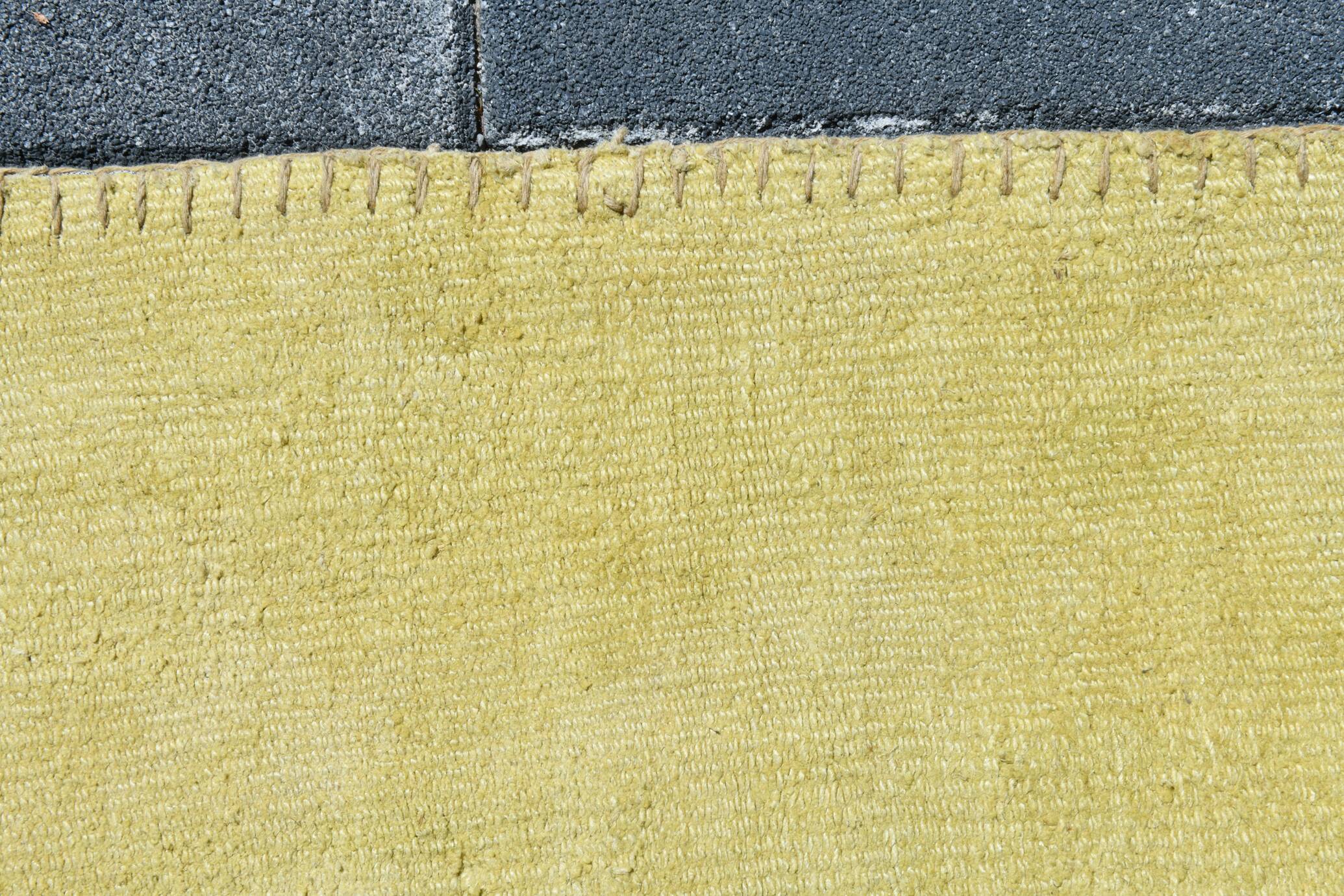 Mustard Yellow Decorative Turkish Kilim Carpet Rug, 212x305 Cm