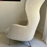 FRITZ HANSEN - Ro Armchair Boucle Fabric Aluminium Legs