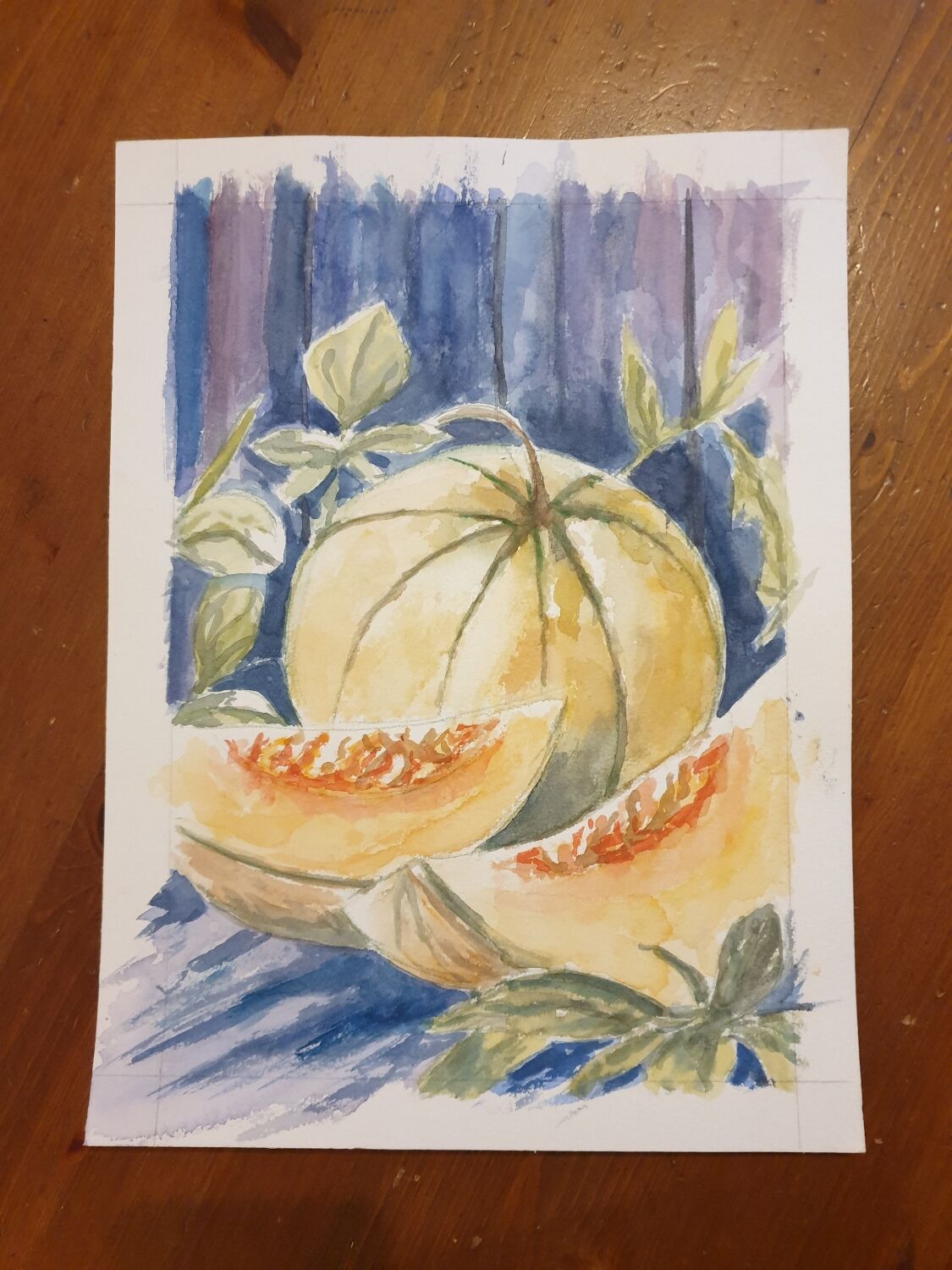 Watercolor still life painting