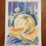 Watercolor still life painting