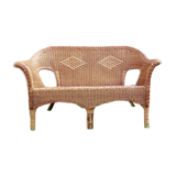 Banquette en osier 2 places