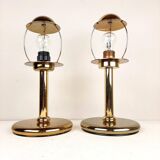 Golden metal table lamps by Sijaj Hrastnik, set of 2