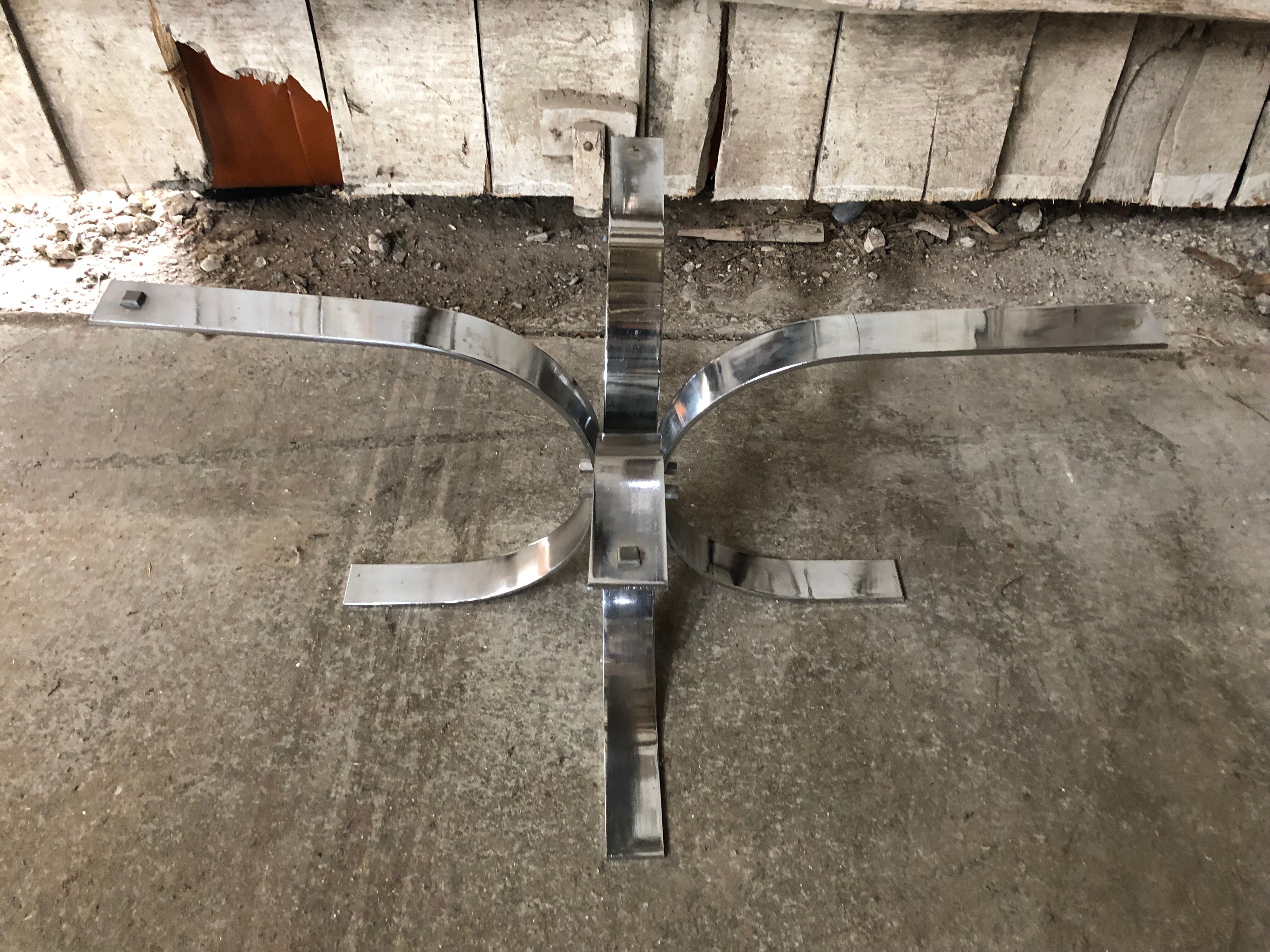 Old coffee table design chrome foot curved