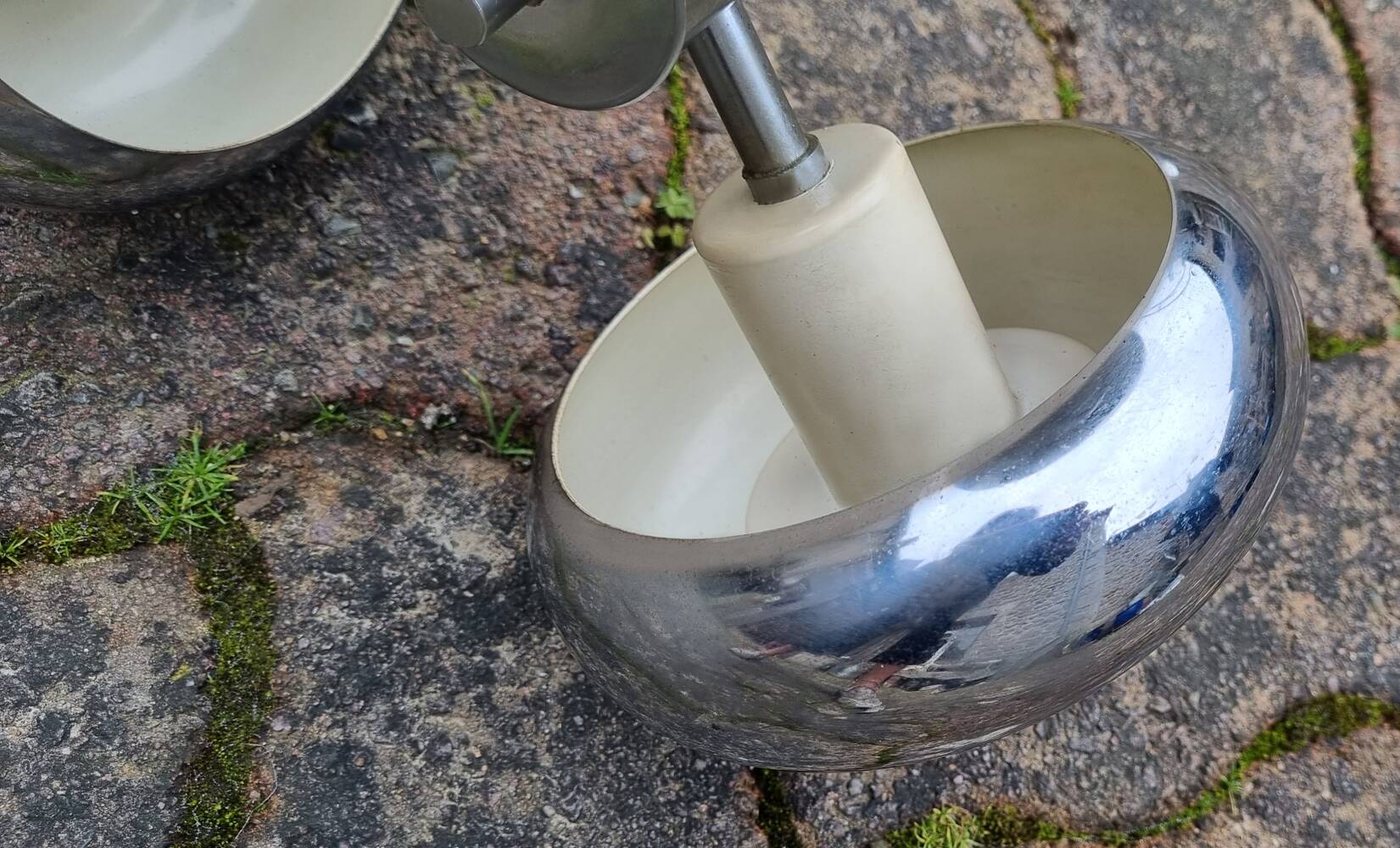 UFO pendant light, vintage, 3 globes, space age, 70s