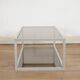 Aluminium coffee table and smoked glasses, France, circa 1980