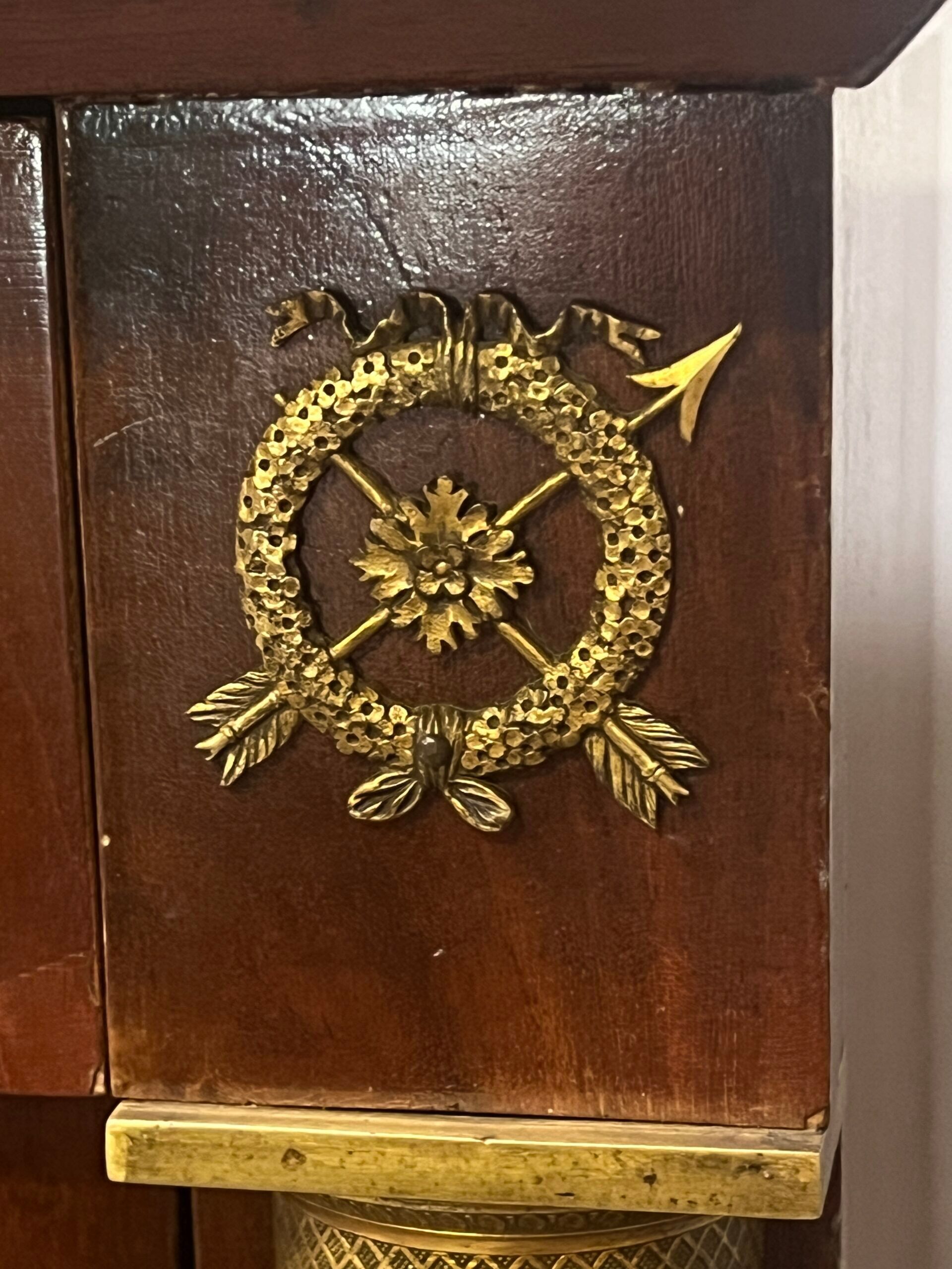 Empire period mahogany secretary, stamped Joseph Kochly, 19th century