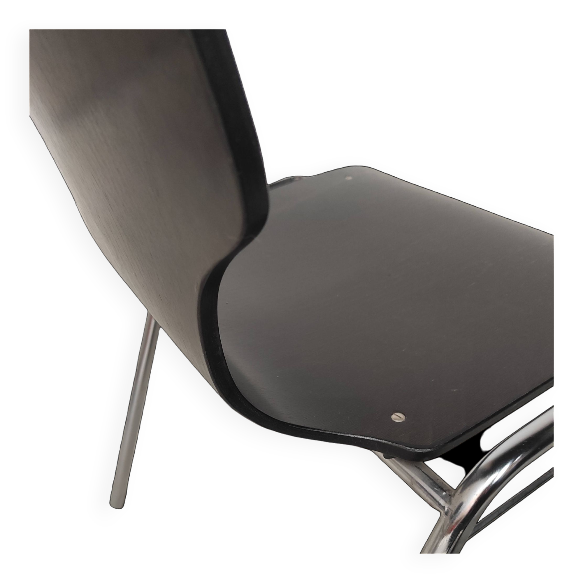 6 chaises plywood et chrome