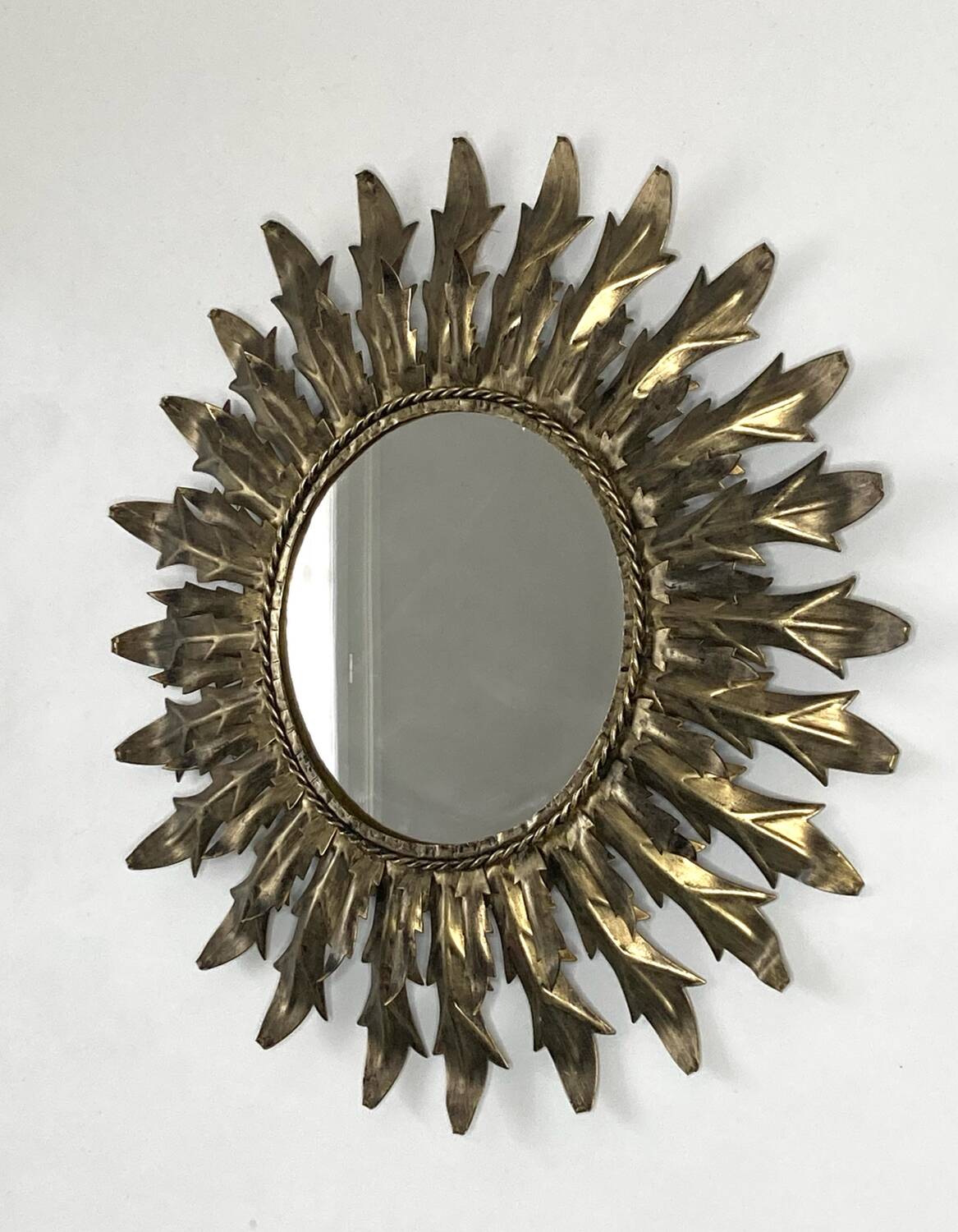 Gold metal sun mirror