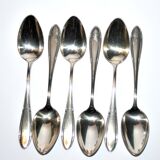 Series of 6 vintage table spoons in silver metal deetjen 100 soup 21.5cm