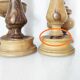 Set of 4 turned wooden candle holders