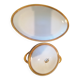Oval serving dish and soup tureen in Limoges porcelain GDA ("Viviane")