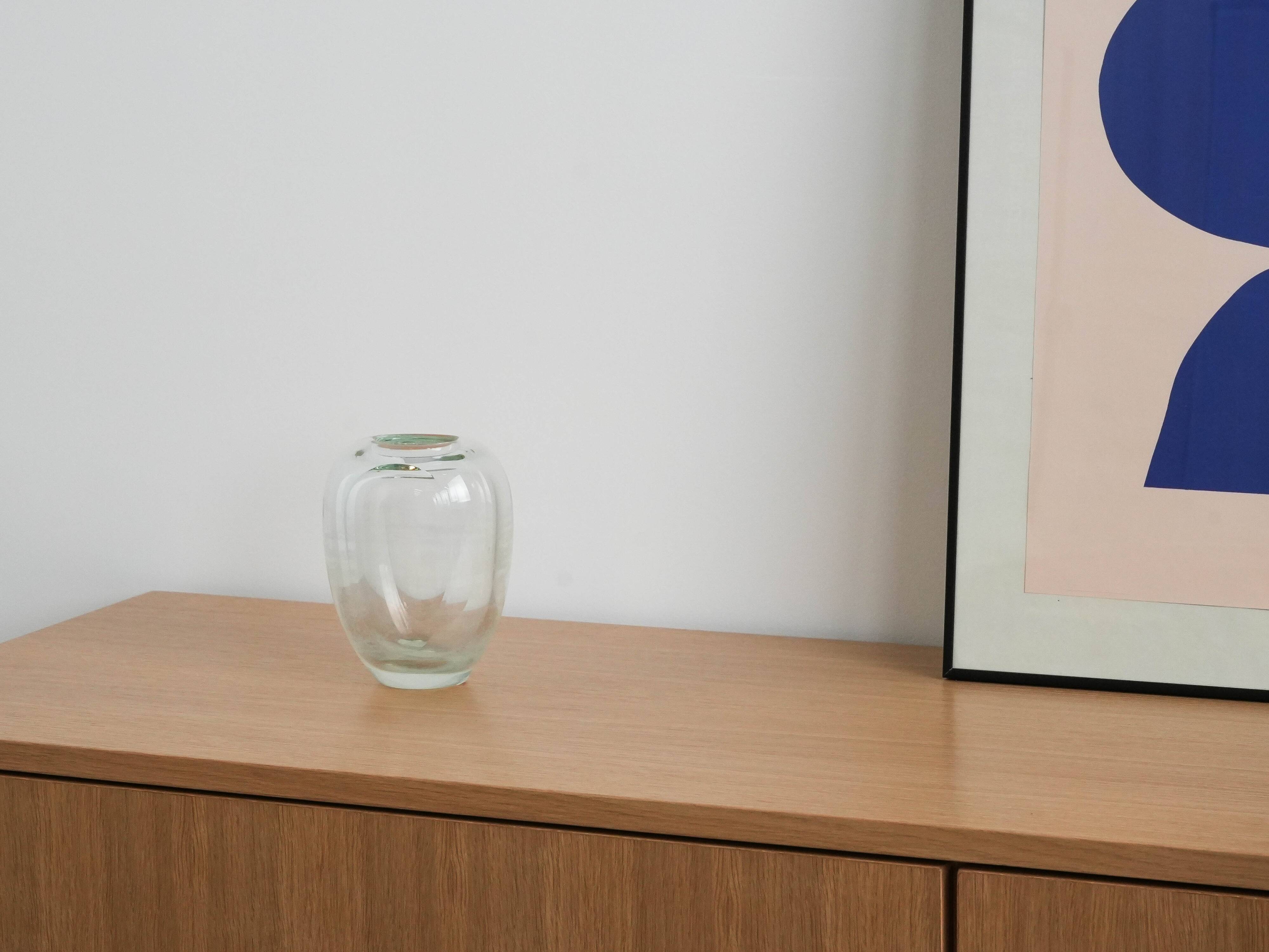 Glass vase, Danish design, 1960s, manufacturer: Holmegaard