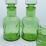 Ensemble de bar en verre vert